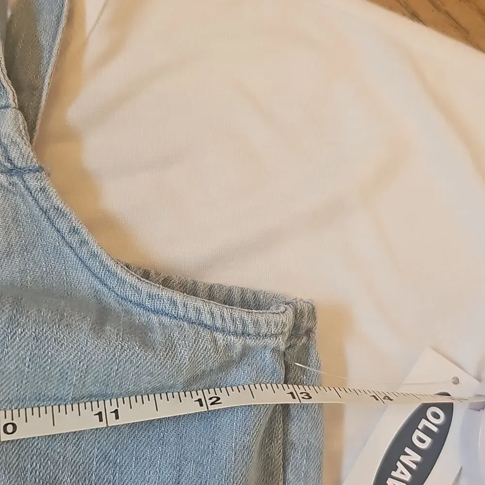 Old Navy Light Blue Denim Kids Romper  Set  10-12 NWT